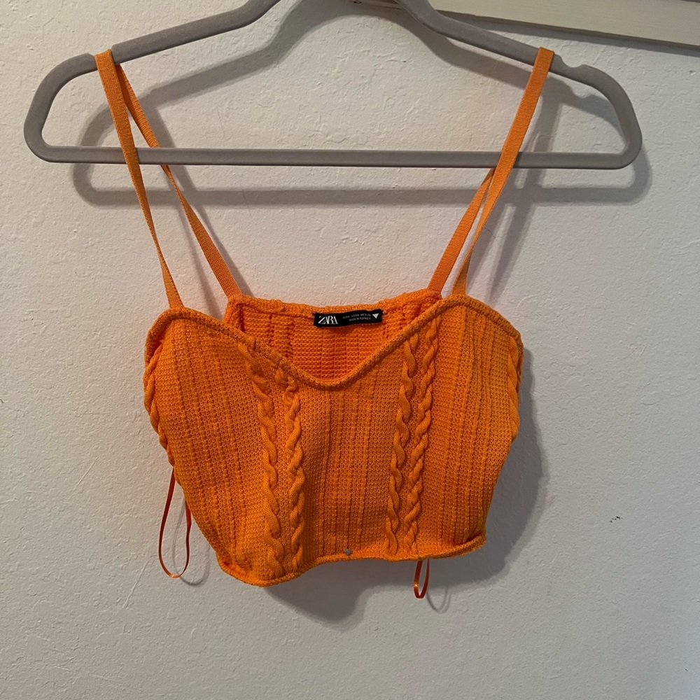 Orange Knit Zara Tank Top